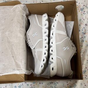 On Running Light Beige and White Sneakers brand new with box